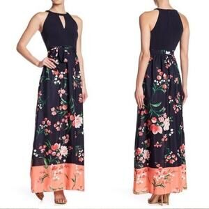 Vince Camuto Floral Navy Maxi Dress 10